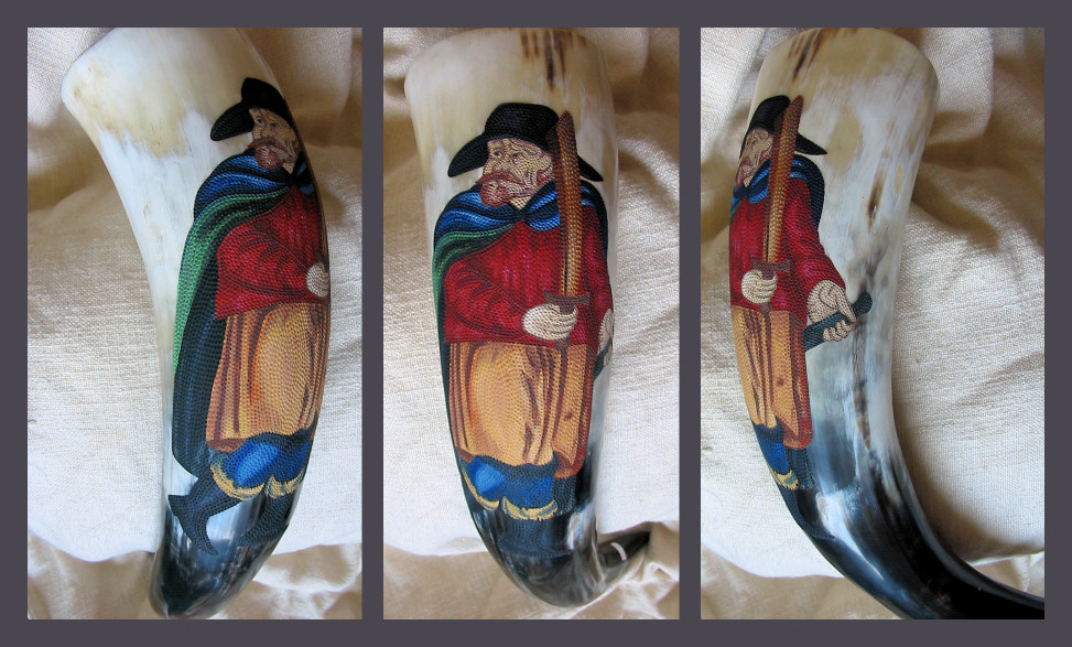 painted drinking horns